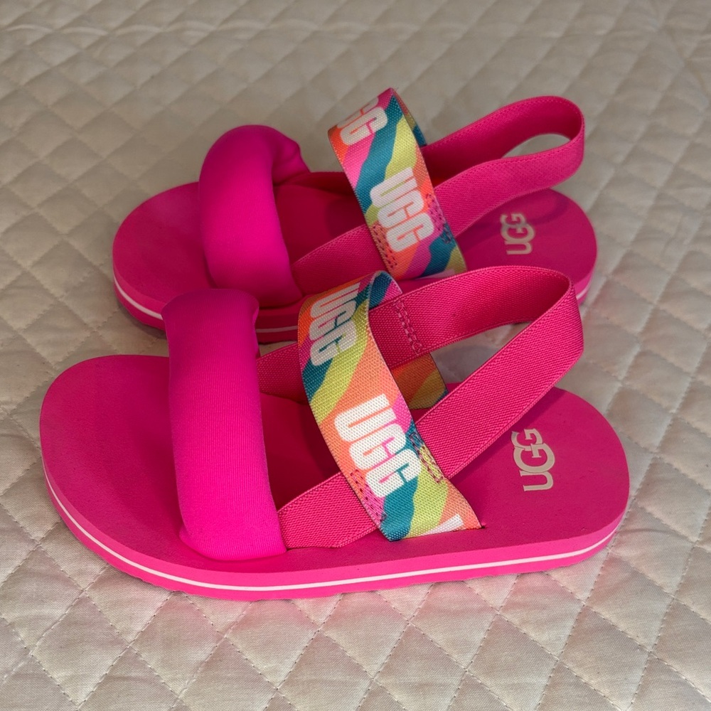 UGG Kids Zuma Taffy Pink Nylon/Eva Sandals Size 9